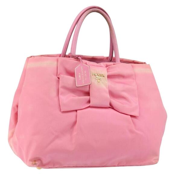 PRADA Handbags - PRADA Hand Bag Nylon Pink Gold Auth 146881